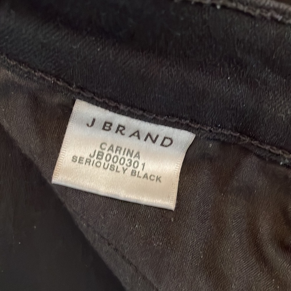 J Brand Jeans Carina Moto Gold Double Zipper Seriously Black size 30 - Picture 4 of 7